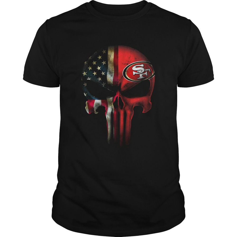 San Francisco 49Ers Skull Punisher American Flag Shirt